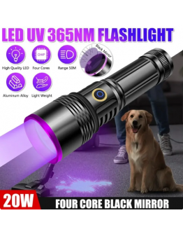 F.B.I F-365 UV 20W Şarjlı 26650 Pilli Profesyonel El Feneri 