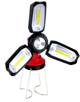 Polizei P-8801 ŞARJLI KATLANABİLİR 3XCOB LED+ 3W LED ÇOK FONKSİYONLU KAMP FENERİ