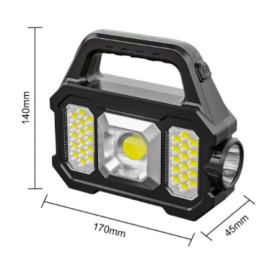 Polizei P-880A Solar Powerbanklı Şarjlı Taşınabilir Güçlü Fener